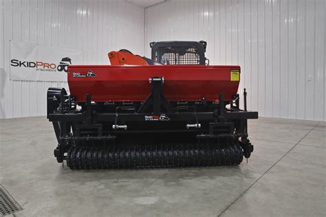 grass seeder for skid steer|skid steer seed drill attachment.